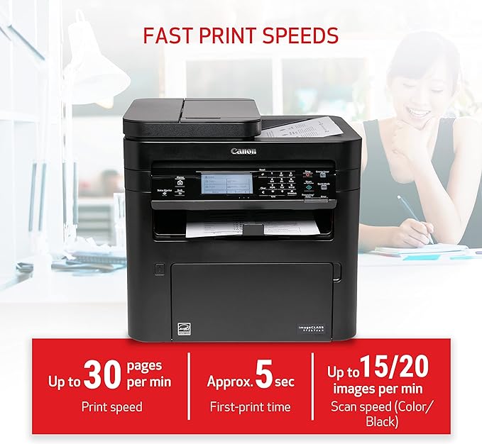 Canon imageCLASS MF267dw II - Monochrome Duplex Wireless Laser Printer, All-in-One With Scanner, Copier, Fax, Auto Document Feeder, Mobile Ready, 30 PPM, Black