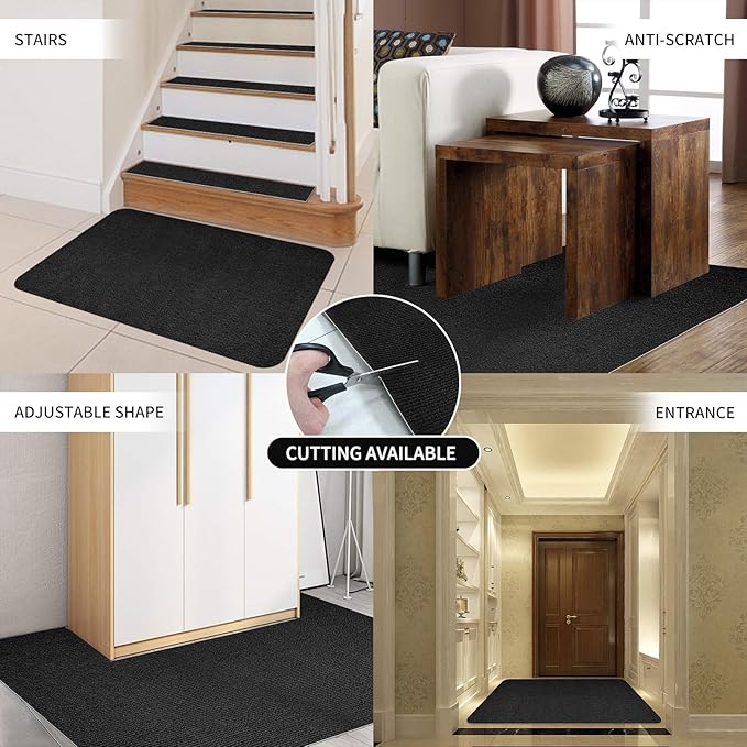 SHAREWIN Office Chair Mat for Hardwood/Tile Floor, 55"x35" Computer Gaming Chair Mat, Under Desk Low Pile Office Rug, Easy-Clean Floor Protector Mat, Black