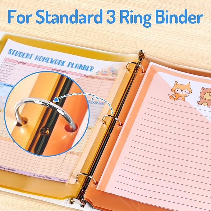 Forvencer 8 Count Dividers with Pockets, 8 Tab Dividers for 3 Ring Binder with Pockets, Subject Dividers with Pockets, Premium Quality Notebook Dividers with Pockets, Vintage, 1 Set