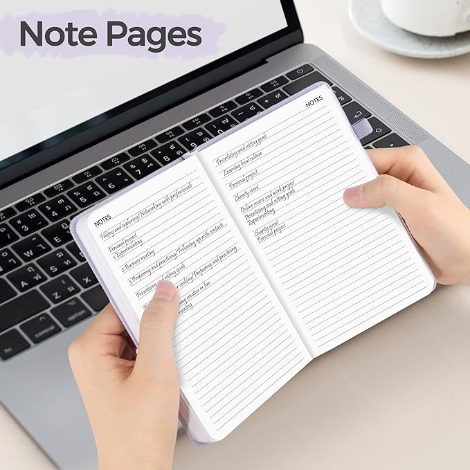 SUNEE 2025 Pocket Weekly Planner for Purse 3.5" x 6" - 12 Month (January 2025 - December 2025), Pocket Size Planner, Hardcover, Notes, Pocket, 100 GSM Paper, Purple