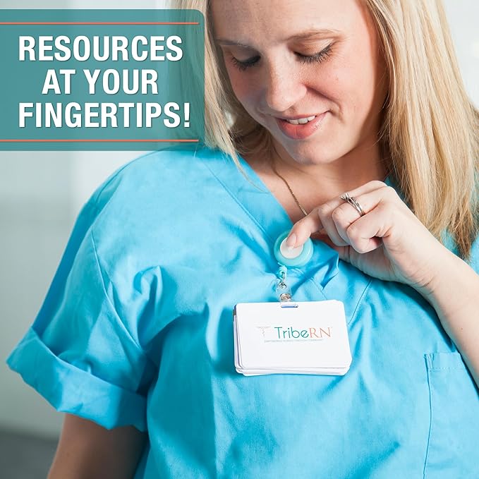 BadgeGuru 2.0 by Tribe RN - 49 Nursing Badge Reference Cards - Comprehensive Clinical Guide for Students & Critical Care RNs - Designed by Experienced Nurses and Educators
