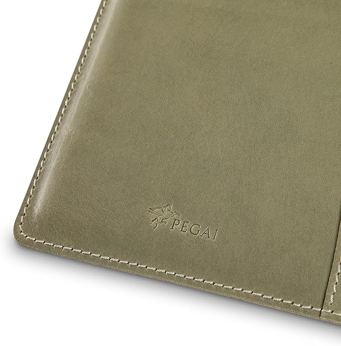 PEGAI Handmade 100% Leather Padfolio | Junior Legal Pad Folder Organizer for Business School Office Conference | Resume Interview Document Organizer Folio | Eriksen (Aqua)