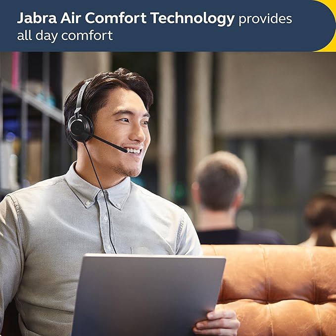 Jabra Evolve2 30 SE Wired Stereo Noise-Cancelling Headset - Features 2-Microphone Call Technology and USB-A Cable - MS Teams Certified, Works with All Other Platforms - Black