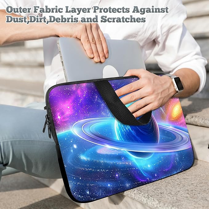 Universal Laptop Sleeve Tablet Case 12 inch, Cosmic Planet Slim Carrying Case Durable Handbag Travel Laptop Bag for Surface Pro 9 8 7/Laptop Go 2 3, MacBook Air 11/12