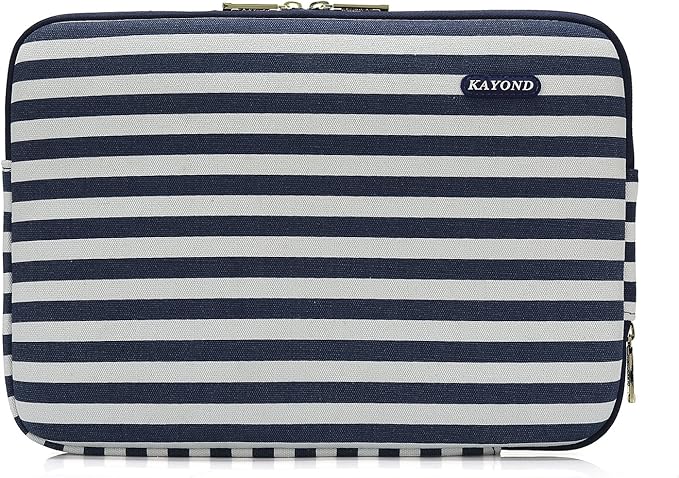 Kayond Canvas Water-Resistant 13 inch Laptop Sleeve -13 inch 13.3 inch Laptop case,12.9 inch Tablet Case Compatible MacBook(13-13.3 inches, Breton Stripe)