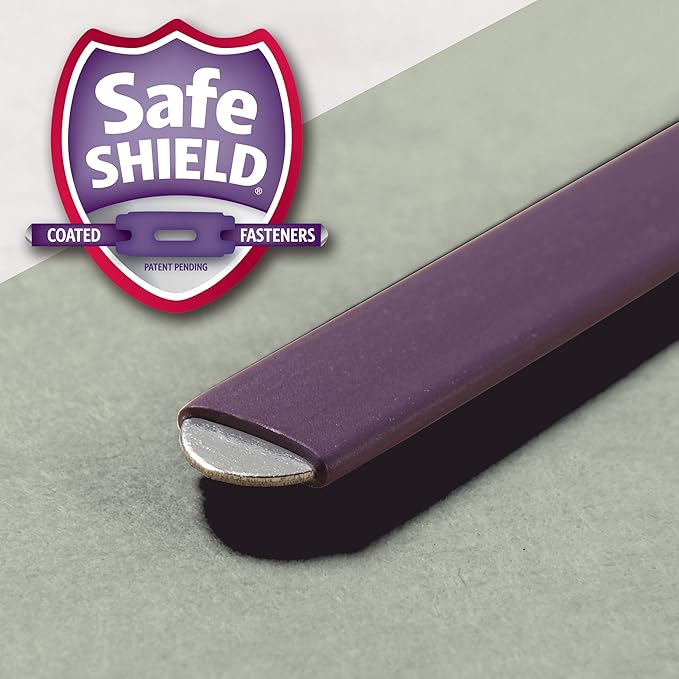 Smead Pressboard Classification File Folder with SafeSHIELD Fasteners, 1 Divider, 2" Expansion, Legal Size, Gray/Green, 10 per Box (18776)