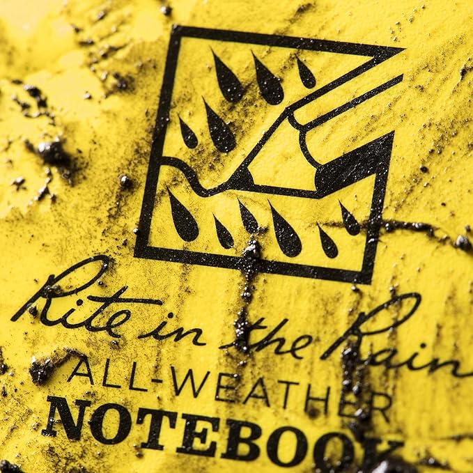 Rite in the Rain Weatherproof Top Spiral Notepad, Yellow Cover, Universal Pattern, 3 Pack (No. 146-3), 6 x 4 x 0.375