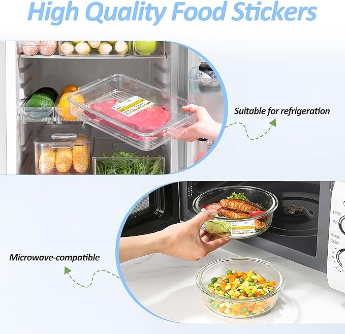 Restaurant Quality Shelf Life Food Rotation Labels, 2” x 3” Self-Adhesive Removable Freezer Food Labels Stickers, Perfect for Reusable Containers, Easy to Remove, Food Safety Date Sticker (3 PCS)