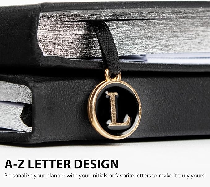 Undated Weekly and Monthly Planner, Cofullsky Weekly To Do List Planner Notebook with Unique Lettering Ribbon A5 Size Personalized Present Suitable for Women Men Teachers Kids (Letter J)