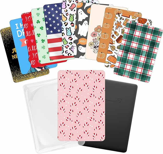E-reader Cardstock Paper Inserts for Clear Case | 12 pk 4.88 x 6.73” inches Paper White 11th Generation 6.8" Screen Compatible Put Behind Case Colorful Floral Designs Change Out (Design Mix 6)