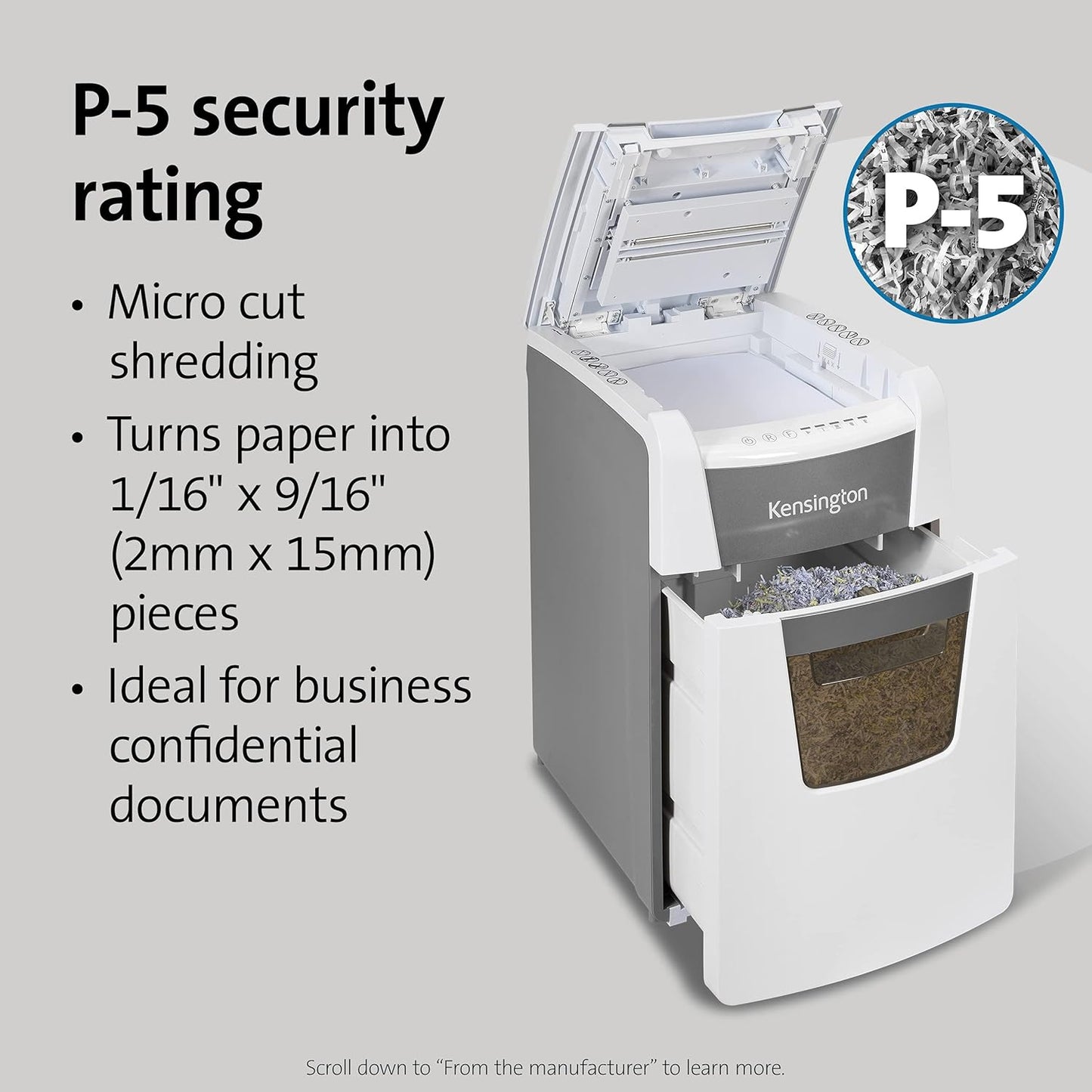 Kensington Shredder - New OfficeAssist 150-Sheet Auto-Feed Micro Cut Anti-Jam Paper and Credit Card Home Office Shredder with 11.6 gallons Pullout Wastebasket (K52050AM)
