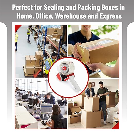 Mr. Pen- Packing Tapes, 1.88" Wide, 60 Yard, 6 Pack with 1 Dispenser Gun, 2 inch, Heavy Duty Packing Tape with Dispenser, Packaging Tape, Clear Packing Tape Gun for Packing Boxes, Moving Tape