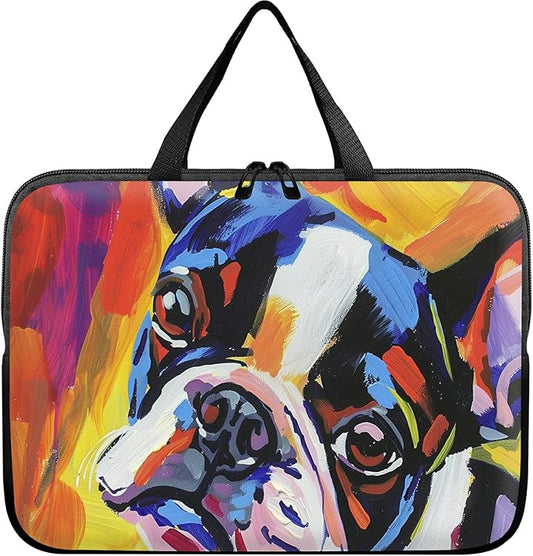 Laptop Sleeve Case Bag 13 inch, Watercolor Dog Slim Carrying Case Durable Handbag Travel Laptop Bag for 13 inch MacBook Air M3/M2/Pro M2/ 13" iPad Pro/Air M4/M2 2024