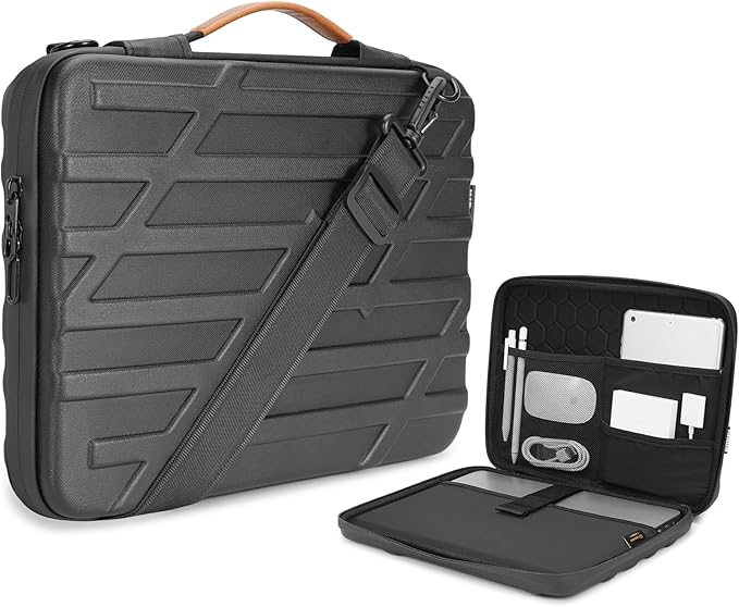 NIDOO 14 inch 13 inch Laptop Sleeve Case Bag for 14" 13" MacBook Pro M3 M2 / 13.6" MacBook Air/ 13.5" Surface Laptop 4 5/14" ThinkPad X1 Yoga Carbon Computer Carrying Case Shockproof Hardshell Handle