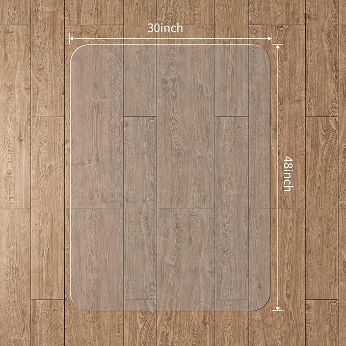 WASJOYE Office Chair Mat for Hard Floor, 30 x 48in Transparent Chair Mat