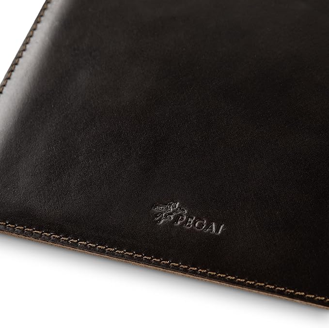 PEGAI Handmade 100% Leather Padfolio, Legal Pad Organizer for Business School Office Conference, Heavy Duty Full Grain Cow Hide Resume Interview Folio, Amazing Gift Idea | Marshall (Iphitos Brown)