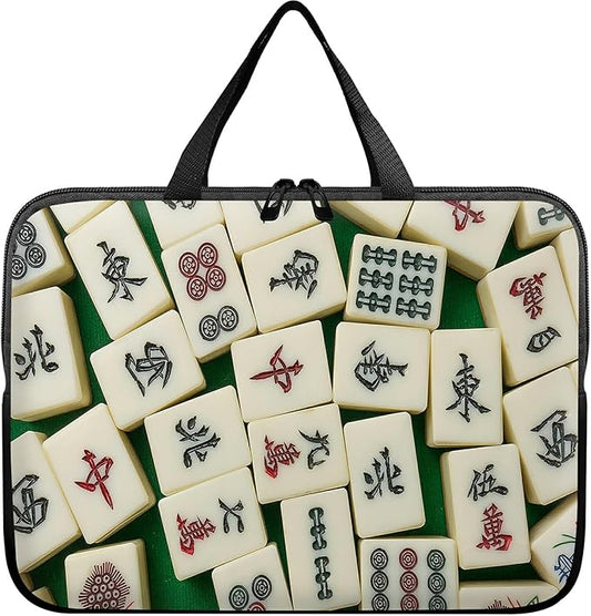 Universal Laptop Sleeve Tablet Case 12 inch, Mahjong Slim Carrying Case Durable Handbag Travel Laptop Bag for Surface Pro 9 8 7/Laptop Go 2 3, MacBook Air 11/12