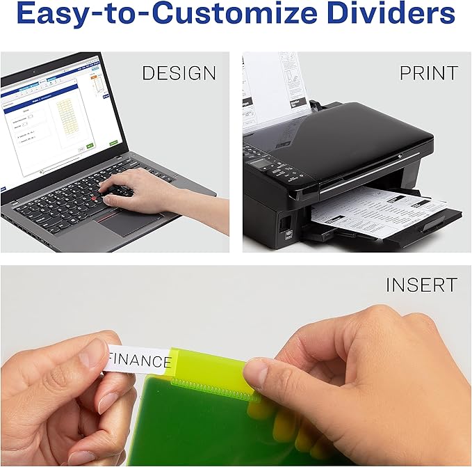 Avery Dividers for 3 Ring Binders, 8-Tab Sets, Two-Pocket Plastic Binder Dividers with Tabs, Multicolor, 24 Sets (11907)