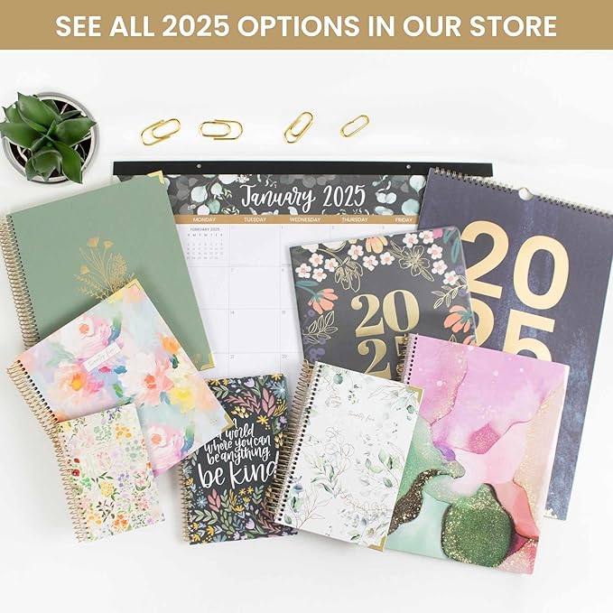 bloom daily planners 2025 Calendar Year Monthly Hanging Wall Calendar (January 2025 through December 2025) - Large 11” x 17” - Seasonal