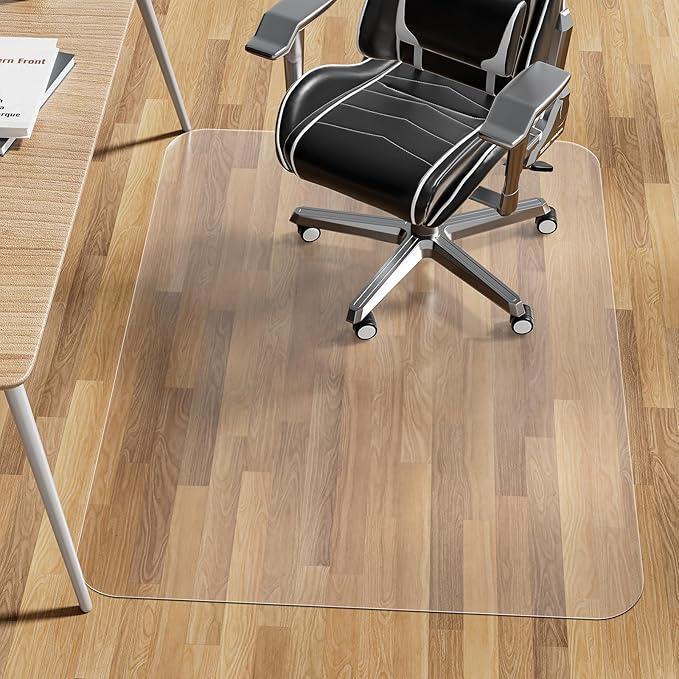 WASJOYE Office Chair Mat for Hard Floor, 36 x 48 in Transparent Hard Floor Protector Cover Home Floor Mat for Computer Desk Rolling Chair