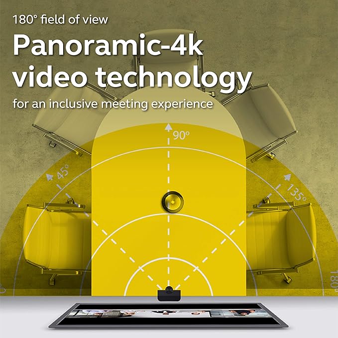 Jabra PanaCast – Intelligent 180° Panoramic-4K Huddle Room Video Camera – Inclusive Video Conferencing Camera with Full Room Coverage, Easy to Set-Up Wide Angle Webcam for Streaming