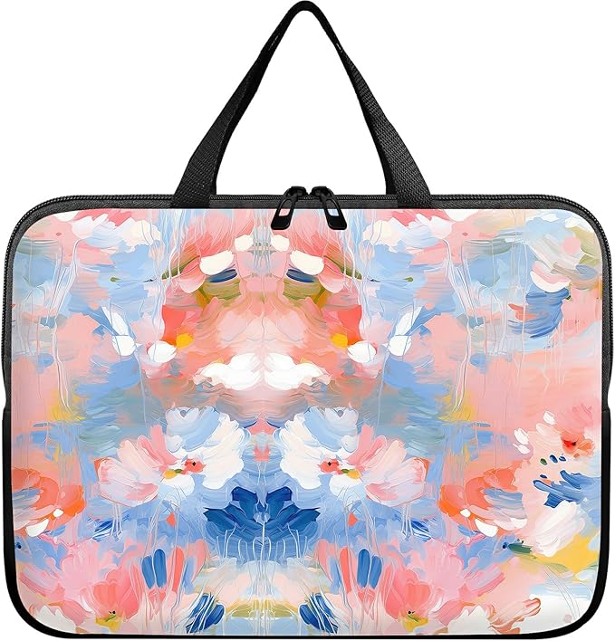 Laptop Sleeve Case Bag 13 inch, Watercolor Flowered Slim Carrying Case Durable Handbag Travel Laptop Bag for 13 inch MacBook Air M3/M2/Pro M2/ 13" iPad Pro/Air M4/M2 2024