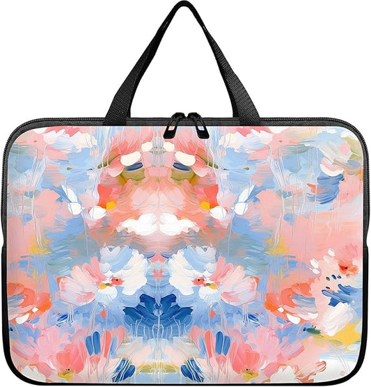 Laptop Sleeve Case Bag 13 inch, Watercolor Flowered Slim Carrying Case Durable Handbag Travel Laptop Bag for 13 inch MacBook Air M3/M2/Pro M2/ 13" iPad Pro/Air M4/M2 2024