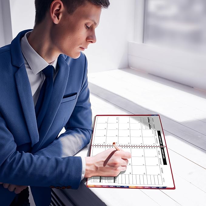 2025 Appointment Book & Planner- Ensight 8.5 x 11 inches, Large Tabbed Daily Hourly Weekly Planner, Calendar & Schedule Book 15-Minute time Slots, Business & Personal Planner Jan 2025- Dec 2025- Maroon