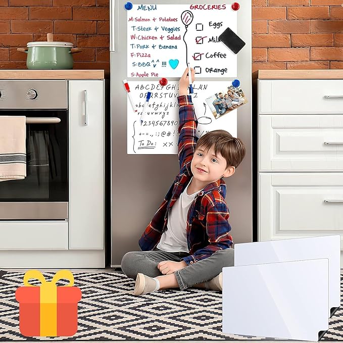 Magnetic Whiteboard Contact Paper, 18" x 39" Stick on Magnetic Dry Erase White Board Sticker on Wall, Easy to Write for Kids Drawing, School, Office, Kitchen Fridge