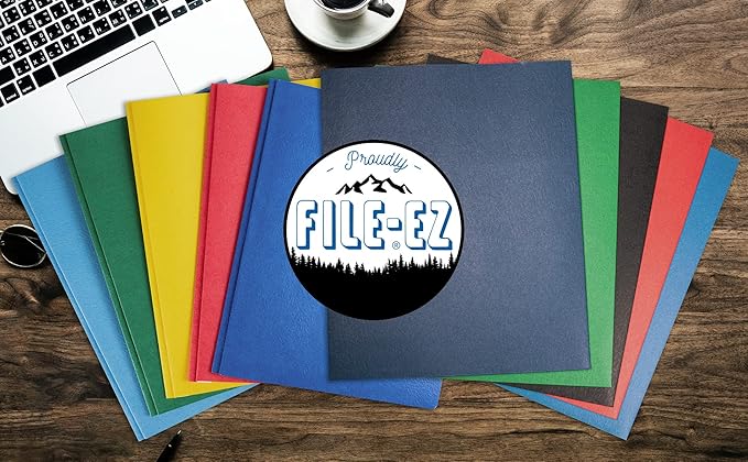 FILE-EZ Two-Pocket Folders, White, 125-Pack, Textured Paper, Letter Size (EZ-32410)