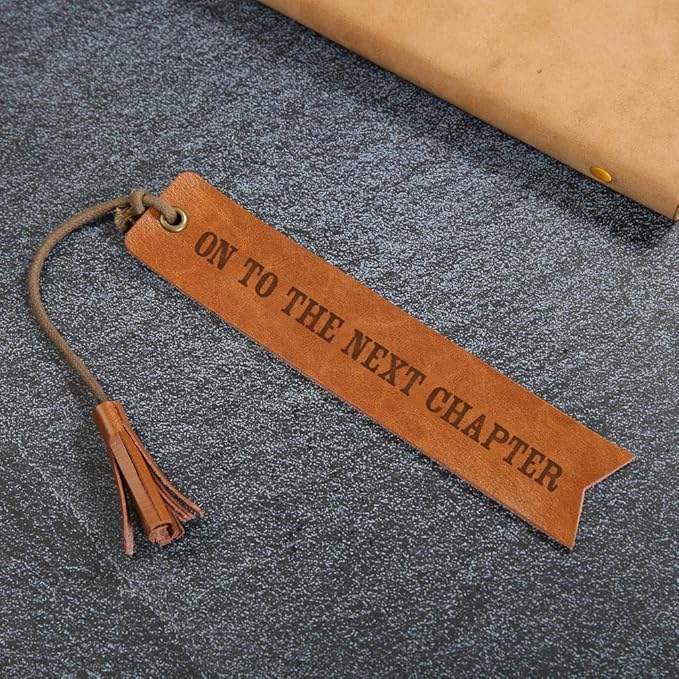 Happy Retirement Leather Bookmark Wedding Reader Leather Bookmark Wedding Party Gift Engraved Wedding Gift Wedding Reader (Happy Retirement)