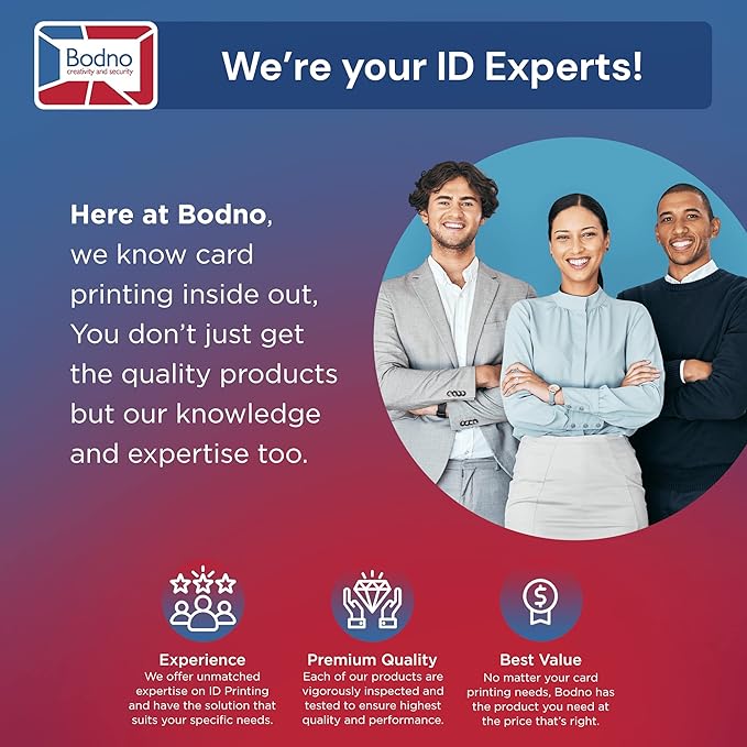 Bodno Magicard D Dual Sided ID Card Printer & Complete Supplies Package ID Software - Gold Edition