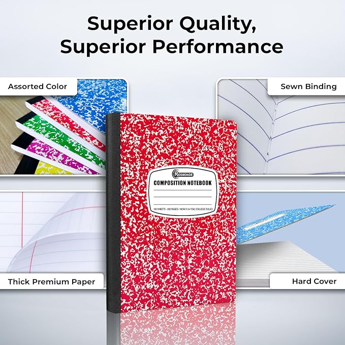 1000 Pack (Pallet) Composition Notebook Bulk, College Ruled, Pallet of Composition Notebooks, 200 Pages (100 Sheets), 9-3/4 x 7-1/2, Bulk Notebooks for School & Office, 4-7 Days Transit