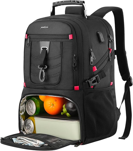 YAMTION 17.3 Inch Laptop Insulated Backpacks with Cooler Compartment,Men Work Cooler Backpack Insulated Lunch Bag for Teens Boys with Charging Port for Gym College Travel