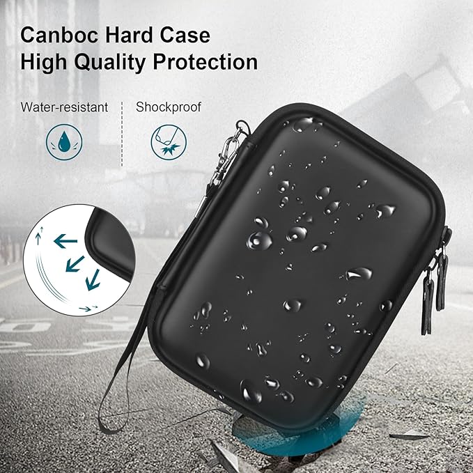 Canboc Case for Memoking/Ponek/Phomemo/Omezizy/Memoqueen T02 Mini Thermal Printer, Black (Case Only)
