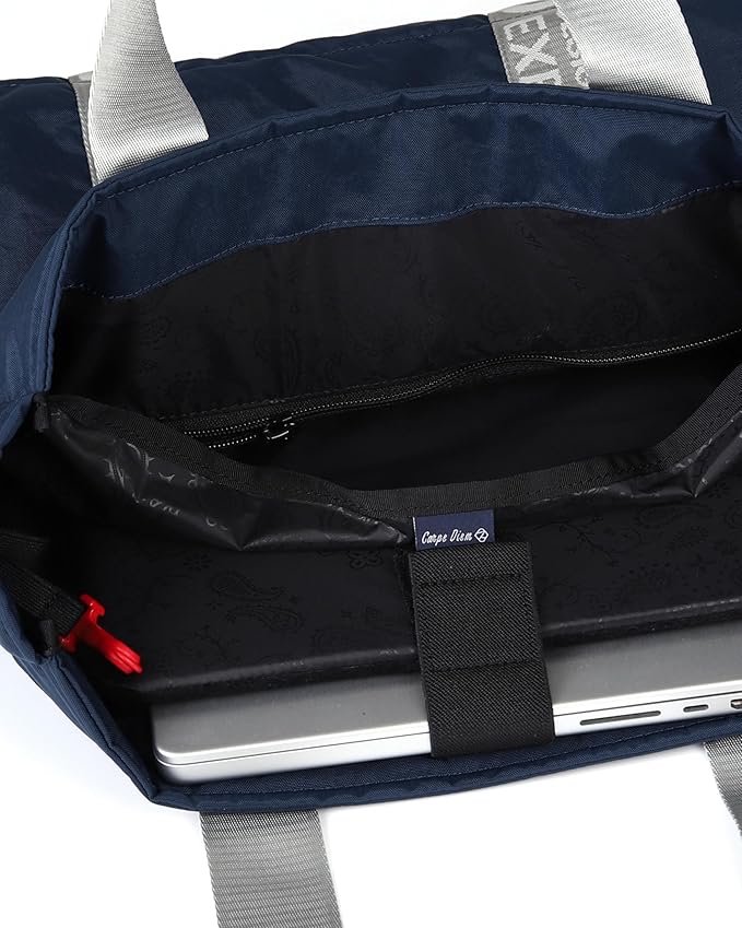ZIMEGO Unisex Two-Tone Gym Tote Bag - Stylish Everyday Travel Tote with Double Top Handles
