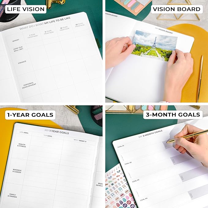 Clever Fox Planner PRO Premium Jan 2025-Jan 2026 – Luxurious Weekly, Monthly & Budget Agenda Organizer for Productivity & Reaching Goals, A4 Hardcover + Keepsake Box – Forest Green