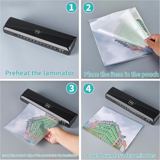 Binditek 50 Pack 3 Mil Thermal Laminating Pouches, 9x11.5 Inches Laminating Sheets, for Letter Size, Ultra Clear, Glossy, Hold 8.5x11 Inches, Heat Seal, School Office Supplies