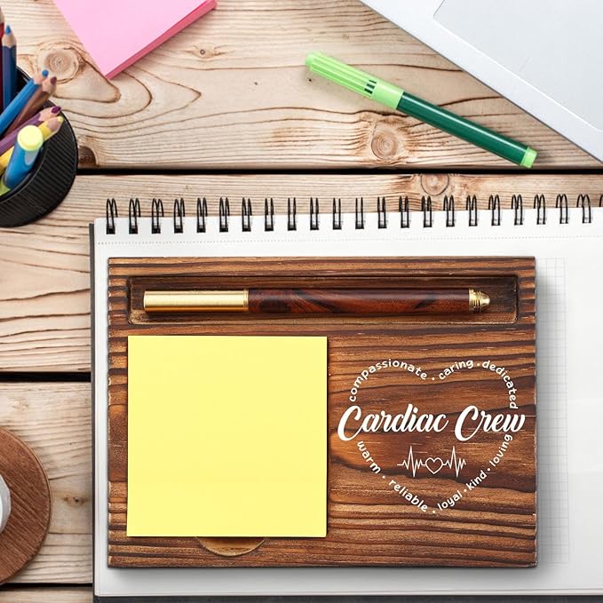 Cardiac Nurse Gifts Sticky Note Holder, Cardiology Cardiac Sonographer Doctor Appreciation Gifts, Cardiac Nurse Thank You Gifts, Cvicu ICU Nurse Week Gifts Desk Self-Stick Note Pad Holders TZP38