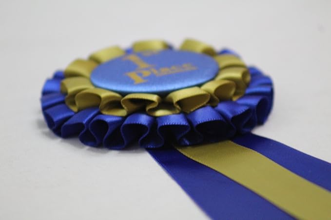 Premium Award Ribbons Blue,Red,White - 1st, 2nd, 3rd Place - 1 Set (3 Ribbons) - First Second Third Place Winner Ribbons