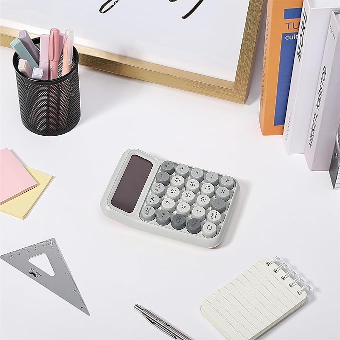Mr. Pen- Mechanical Switch Calculator, 12 Digits, Large LCD Display, Gray Calculator Big Buttons, Mechanical Calculator, Calculators Desktop Calculator, Cute Calculator, Aesthetic Calculator