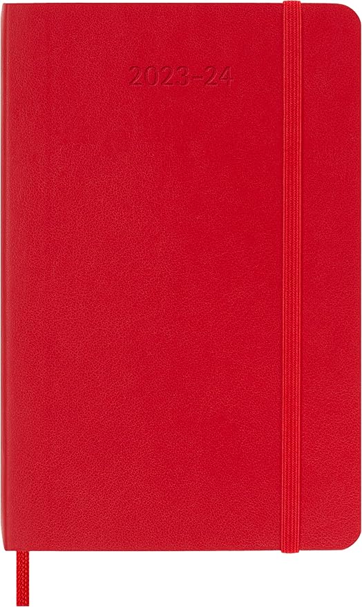 Moleskine Classic 18 Month 2023-2024 Weekly Planner, Soft Cover, Pocket (3.5" x 5.5"), Scarlet Red