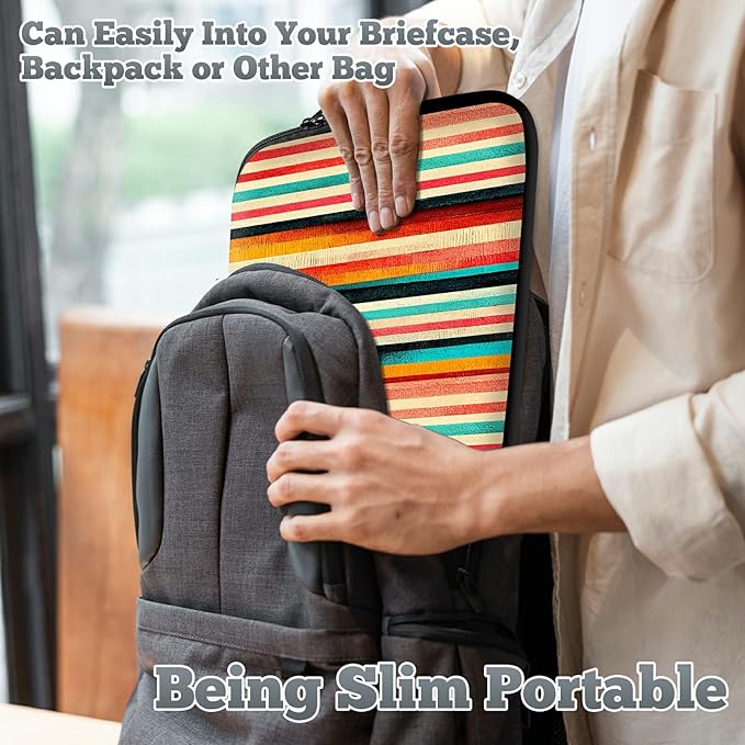 Laptop Sleeve Case Bag 13 inch, Colorful Vertical Stripes Slim Carrying Case Durable Handbag Travel Laptop Bag for 13 inch MacBook Air M3/M2/Pro M2/ 13" iPad Pro/Air M4/M2 2024