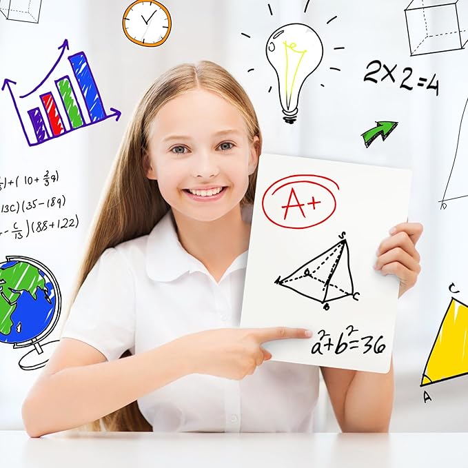 1 Small Dry Erase Board for Kids - Mini White Board for Students and Teachers - Durable and Portable Individual Whiteboard with Rounded Corners - Double Sided Small White Boards (9x12 Inches)