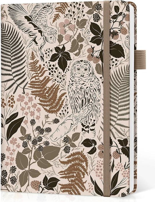 Bullet Dotted Journal Notebook for Women & Men, Hardcover Leather Journal for Writing, A5 Bullet Journaling Notebook for Work & Sketching, Perfect for Office School Home Supplies, 160 Pages, Magical Forest