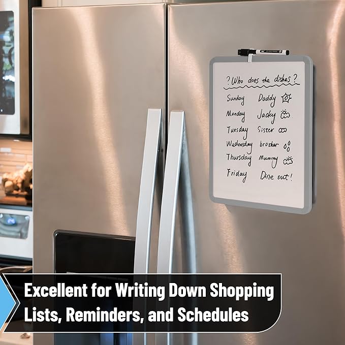 Mr. Pen- Dry Erase Board, 14” x 11” with a Black Dry Erase Marker, Gray Frame, Small White Board, White Board for Kids, White Board for Students, Small Dry Erase Board, Mini White Board