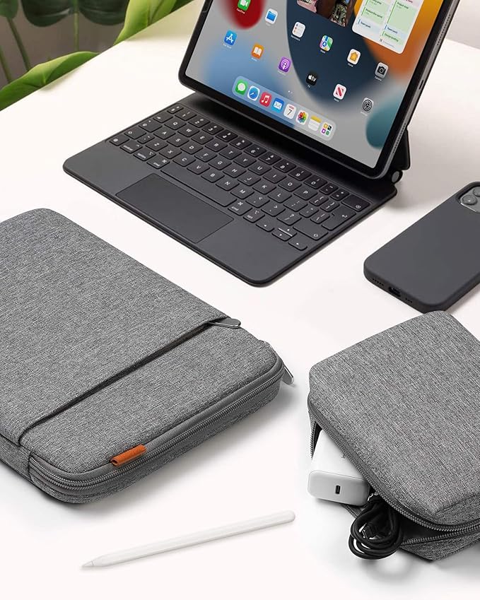 Inateck 360° Protective Laptop Bag with Accessory Bag, Compatible with 15-inch MacBook Air M3 M2 2023-2024, Gray