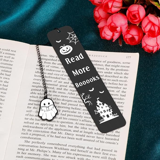 Halloween Gifts for Women Men Adults Halloween Boo Basket Stuffers for Women Kids Spooky Gifts for Women Halloween Bookmark Reading Gifts for Book Lovers Bookish Funny Horror Spooky Bookmark Christmas