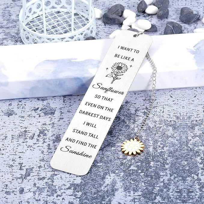 Graduation for Teens Girls Easter Basket Stuffers AMBREGRISSUN Sunflower Gifts for Women Inspirational Bookmark for Her Friends Friendship Coworker Christmas Stocking Stuffers for Daughter Birthday