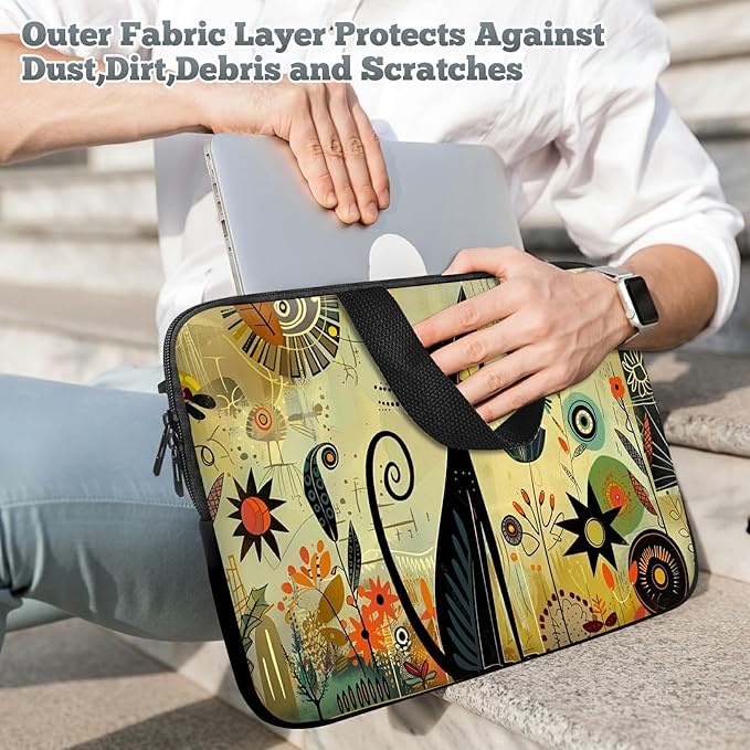 Universal Laptop Sleeve Tablet Case 12 inch, Graffiti Cat Slim Carrying Case Durable Handbag Travel Laptop Bag for Surface Pro 9 8 7/Laptop Go 2 3, MacBook Air 11/12